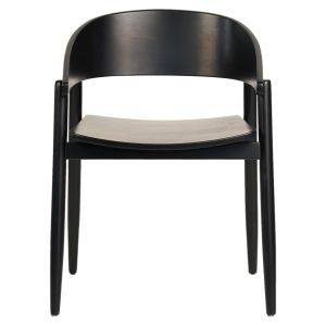 Трапезен стол Canop .02 масивно дърво ясен в черен цвят 56.5x61x74hcm Hm9950