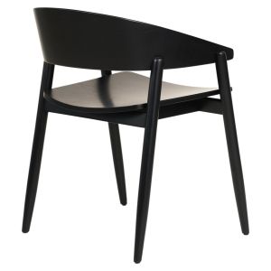 Трапезен стол Canop .02 масивно дърво ясен в черен цвят 56.5x61x74hcm Hm9950