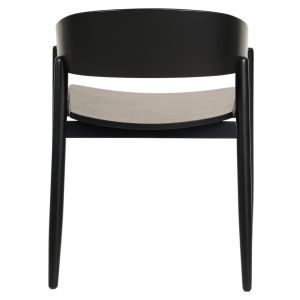 Трапезен стол Canop .02 масивно дърво ясен в черен цвят 56.5x61x74hcm Hm9950