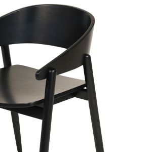 Трапезен стол Canop .02 масивно дърво ясен в черен цвят 56.5x61x74hcm Hm9950