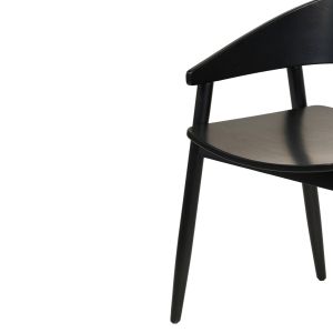 Трапезен стол Canop .02 масивно дърво ясен в черен цвят 56.5x61x74hcm Hm9950
