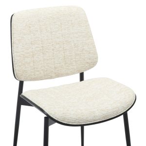 Dining chair Conti .02 black metal and plywood-fabric-ecru 48.5x56x82.5hcm Hm9983