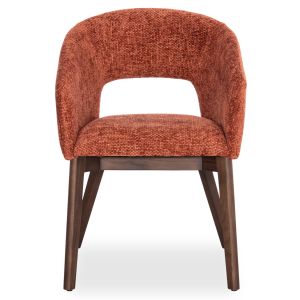 Трапезен стол Empire Sm18103 оранжев плат - крака от ясен в цвят орех 55x54x78всм.