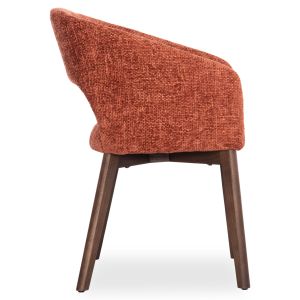 Трапезен стол Empire Sm18103 оранжев плат - крака от ясен в цвят орех 55x54x78всм.