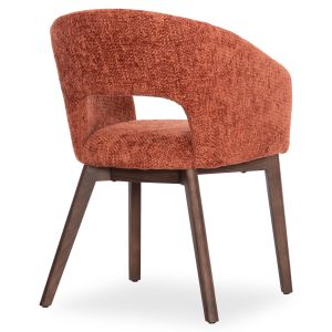 Трапезен стол Empire Sm18103 оранжев плат - крака от ясен в цвят орех 55x54x78всм.
