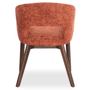 Трапезен стол Empire Sm18103 оранжев плат - крака от ясен в цвят орех 55x54x78всм.