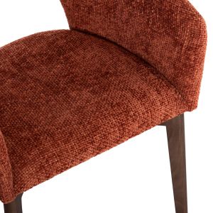 Трапезен стол Empire Sm18103 оранжев плат - крака от ясен в цвят орех 55x54x78всм.