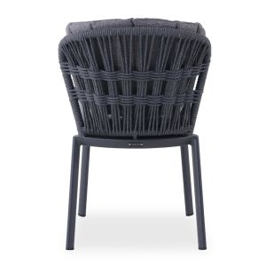 Dining chair Goffen Sm6398.02, brown color, aluminum, cushions, ropes, 57x61.5x82 height cm