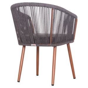 Трапезен стол Harriet Hm5548.11 алуминиева кафява конструкция-сиво P.e.rope 60x62x80,5hcm.