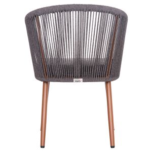 Трапезен стол Harriet Hm5548.11 алуминиева кафява конструкция-сиво P.e.rope 60x62x80,5hcm.