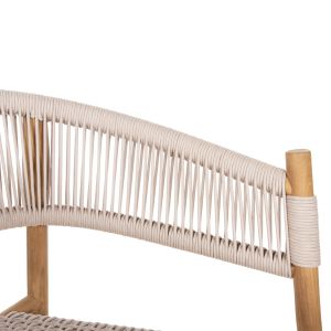 Трапезен стол Irving Hm9763 от масивно тиково дърво с черни въжета 62x55x75hcm