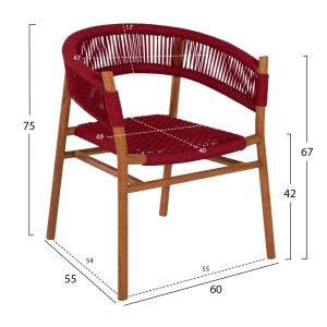 Трапезен стол Irving Hm9797 от масивно тиково дърво 60x55x75hcm