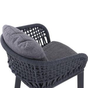 Dining chair Ladris Sm6399.01, aluminum, charcoal color with cushions 65x66.5x78hcm