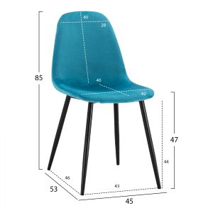 Dining chair Leonardo turquoise Hm00100,18