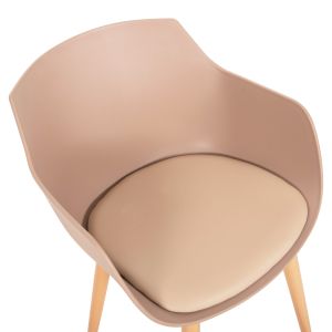 Dining chair Lucie cappuccino Pp - metal legs in wood color 56x55.5x80hcm, 11, Hm8242
