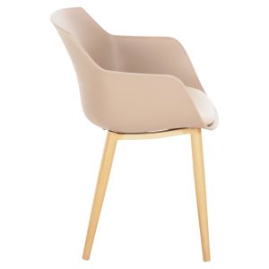 Dining chair Lucie cappuccino Pp - metal legs in wood color 56x55.5x80hcm, 11, Hm8242