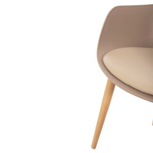Dining chair Lucie cappuccino Pp - metal legs in wood color 56x55.5x80hcm, 11, Hm8242