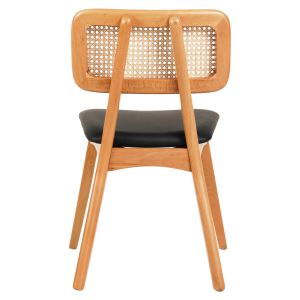Dining chair Luffy .01 beech wood in oak-black color Pu 47x60x80hcm HM9953