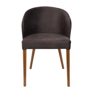 Трапезен стол Luxкафяв текстил със златисти крака 57x54x81cm