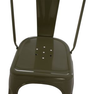Трапезен стол Melita- Relix Pro Hm8641.43 метал в тъмно маслинено зелено 43x50x82hcm.