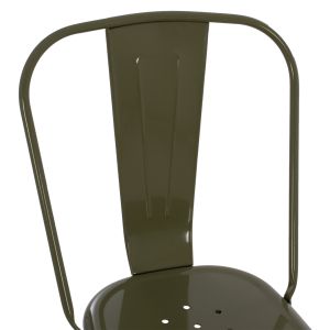 Трапезен стол Melita- Relix Pro Hm8641.43 метал в тъмно маслинено зелено 43x50x82hcm.