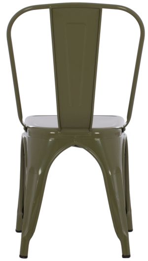 Трапезен стол Melita- Relix Pro Hm8641.43 метал в тъмно маслинено зелено 43x50x82hcm.