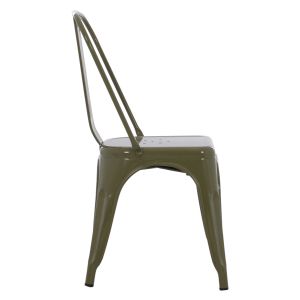Трапезен стол Melita- Relix Pro Hm8641.43 метал в тъмно маслинено зелено 43x50x82hcm.