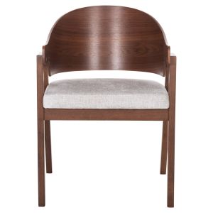 Dining chair Nero wood in walnut-gray damask seat 56x56x78hcm Hm9972