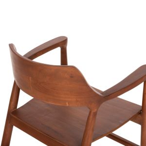 Трапезен стол Nioni Hm9476,01 от тиково дърво цвят орех 57x53x77hcm