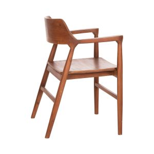 Трапезен стол Nioni Hm9476,01 от тиково дърво цвят орех 57x53x77hcm