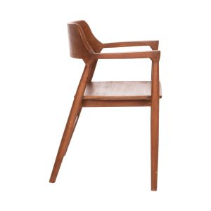 Трапезен стол Nioni Hm9476,01 от тиково дърво цвят орех 57x53x77hcm
