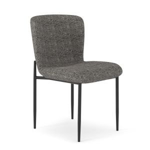Трапезен стол Obsession Sm18101.02 Сивa дамаска - черен метал 52.5x63x79см