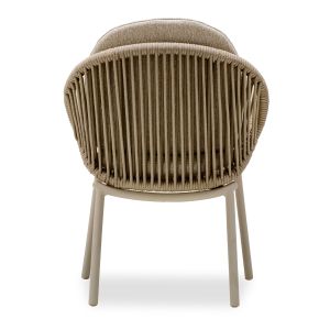 Dining chair Riven Sm6396.01, aluminum, ivory color, with rope, beige, 62x69x82h