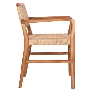 Dining chair Rosco Hm6132 teak in natural-veined rope in beige 56x54.5x78hcm.