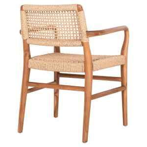 Dining chair Rosco Hm6132 teak in natural-veined rope in beige 56x54.5x78hcm.