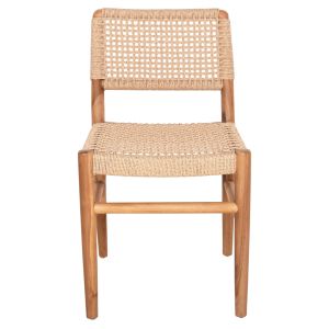 Dining chair Rosco Hm6133 teak in natural-veneer rope in beige 46x55x79hcm.