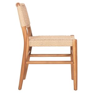 Dining chair Rosco Hm6133 teak in natural-veneer rope in beige 46x55x79hcm.