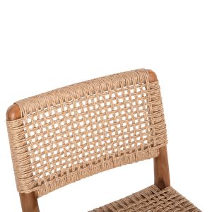 Dining chair Rosco Hm6133 teak in natural-veneer rope in beige 46x55x79hcm.