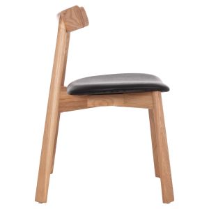 Трапезен стол Sekan Hm18245.04, каучуково дърво, черен, Pu, 60x54x72hсм.