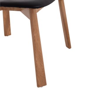 Трапезен стол Sekan Hm18245.04, каучуково дърво, черен, Pu, 60x54x72hсм.