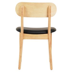 Трапезен стол Sekor .01 каучуково дърво-черно Pu 50x50x80hcm Hm9945
