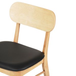Трапезен стол Sekor .01 каучуково дърво-черно Pu 50x50x80hcm Hm9945