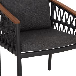 Dining chair Stream Hm6427.01 dark gray aluminum strap with rope and olefin fabric 59x63x85cm.