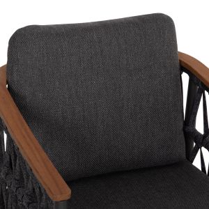 Dining chair Stream Hm6427.01 dark gray aluminum strap with rope and olefin fabric 59x63x85cm.