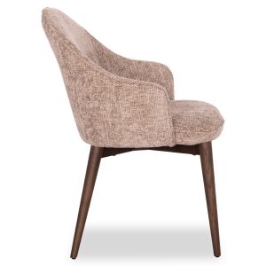 Трапезен стол Swaive Horizon Sm18102.02 бежова дамаска - крака от ясен в цвят орех 61x61,5x84всм.