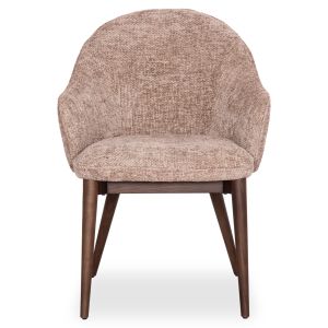 Трапезен стол Swaive Horizon Sm18102.02 бежова дамаска - крака от ясен в цвят орех 61x61,5x84всм.