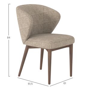 Трапезен стол Swaive Sm18105.01 кафяв плат - крака от ясен 58x62x82см.