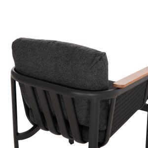 Dining chair Zefyr Sm6500.01 dark gray aluminum - mesh fabric 56.5x60.5x71.5h