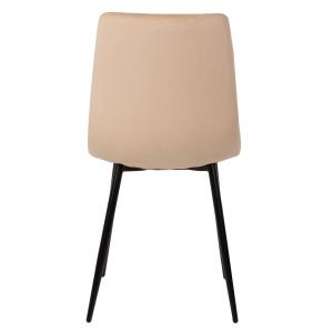 Трапезен стол бежово кадифе и черни метални крака Latrell Hm8587,05 43x54x88cm
