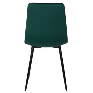 Трапезен стол зелено кадифе и черни метални крака Latrell Hm8587,03 43x54x88cm